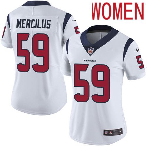 Women Houston Texans #59 Whitney Mercilus White Nike Vapor Limited NFL Jersey